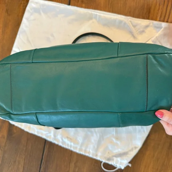 Coach Daisy Emma Jade Soft Leather Shoulder Bag with Navy Interior - Picture 4 of 16